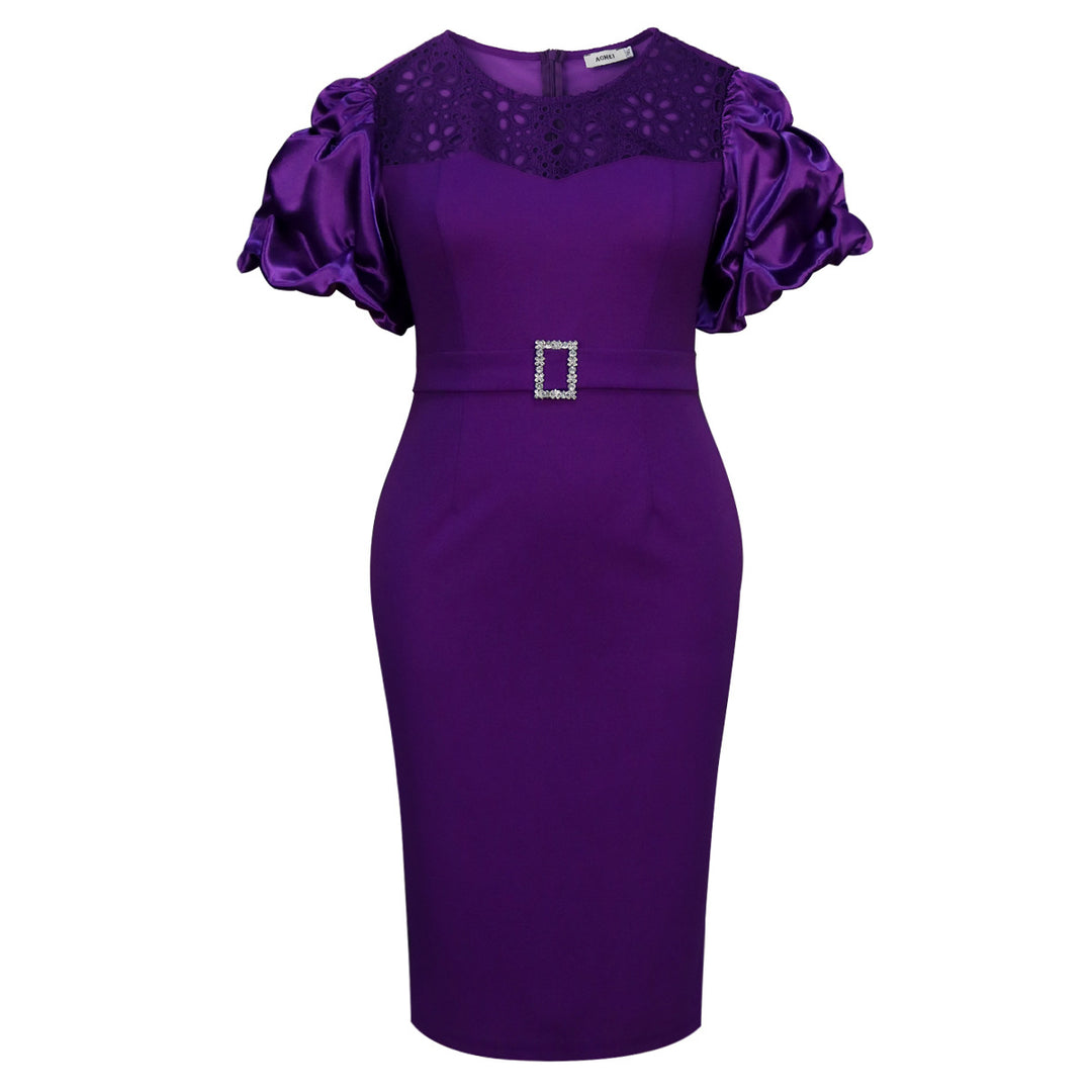 Damen Figurbetontes Cocktailkleid mit kreativem Rüschendesign und dekorativem Taillengürtel Echo Archiv