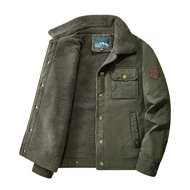 Herren nan gesteppte Canvas-Arbeiterjacke mit Teddykragen, thermischer Innenlage und multiplen Taschen Echo Archiv