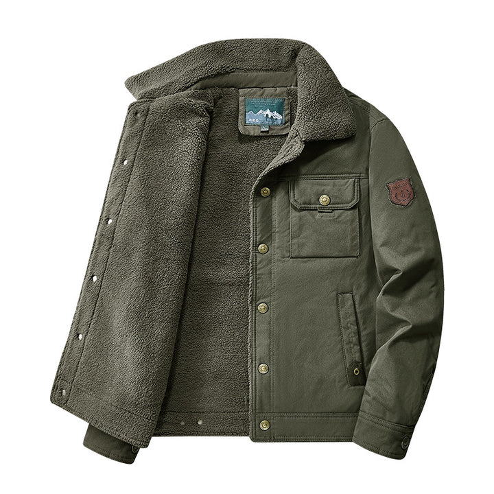 Herren nan gesteppte Canvas-Arbeiterjacke mit Teddykragen, thermischer Innenlage und multiplen Taschen Echo Archiv