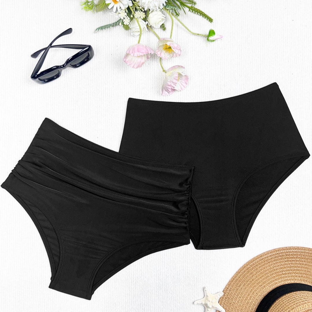 Damen Hochtaillierte Bikini-Hose mit vielseitigem Raffungselement und figurformendem Schnitt Echo Archiv