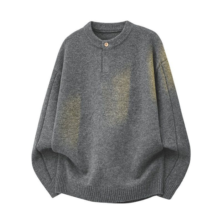 Damen Oversize Feinstrickpullover mit Halbknopfleiste, überschnittener Schulter & geripptem Saum Echoarchiv