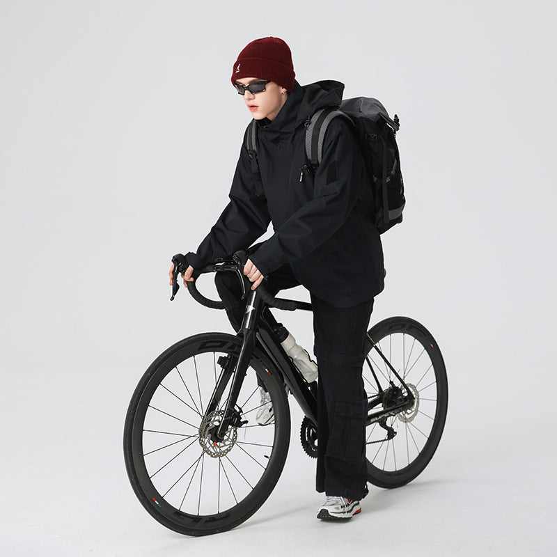 Herren Technische wasserdichte Outdoorjacke mit Kapuze, verschweißten Nähten und verdeckten Reißverschlüssen Echo Archiv