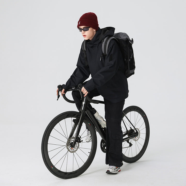 Herren Technische wasserdichte Outdoorjacke mit Kapuze, verschweißten Nähten und verdeckten Reißverschlüssen Echo Archiv