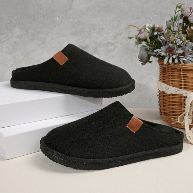 Damen Gefütterte Wolloptik-Hausschuh-Mules mit Teddyfutter und rutschfester Laufsohle Echo Archiv