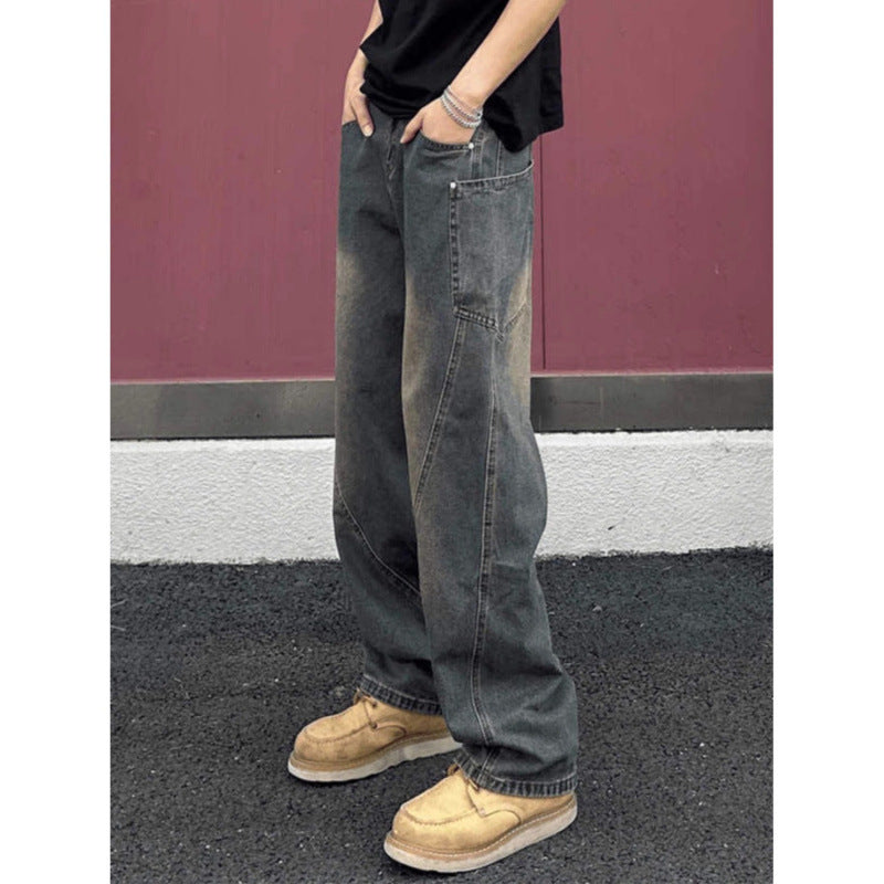 Herren weit geschnittene Jeans mit asymmetrischem Design Echoarchiv
