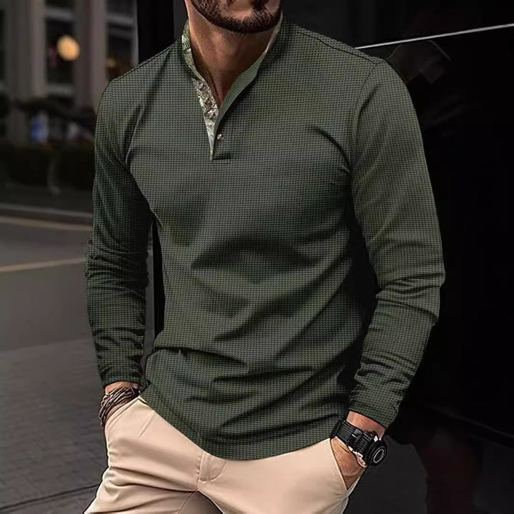 Herren Langarmshirt mit exklusivem Kragen-Design Echoarchiv