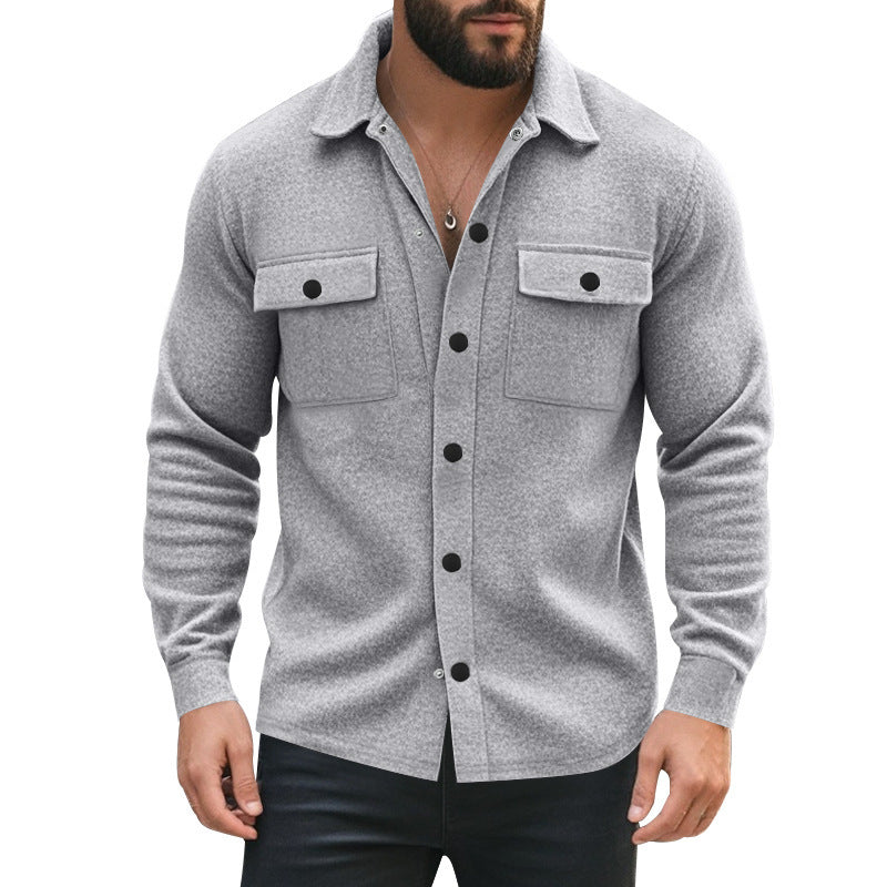 Herren nan gefütterte Hemdjacke mit Fleecefutter, aufgesetzten Brustklappen und Druckknopfleiste Echo Archiv