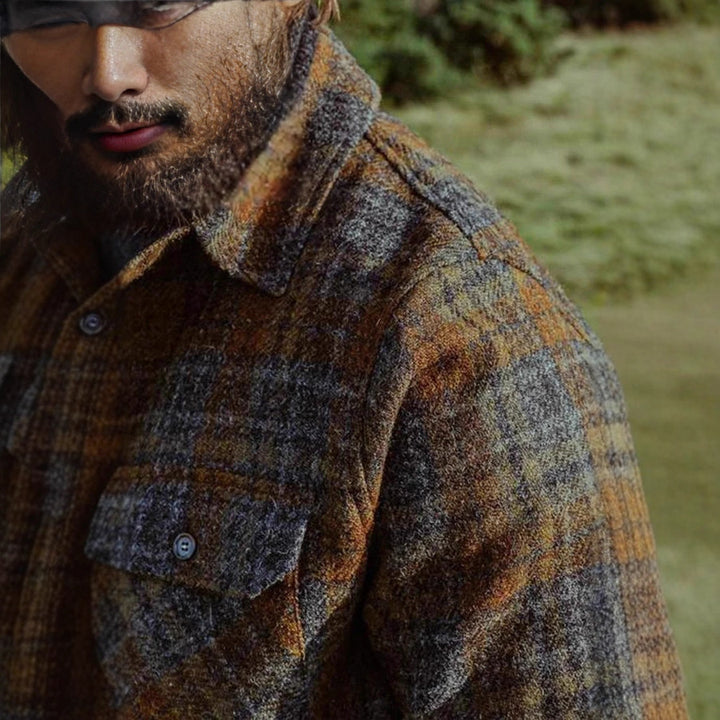 Herren Gemusterte Flanelljacke mit praktischen Taschen Echoarchiv