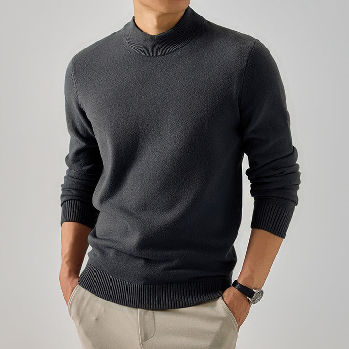 Herren Kurzer Rollkragen-Feinstrickpullover mit schmaler Silhouette Echo Archiv