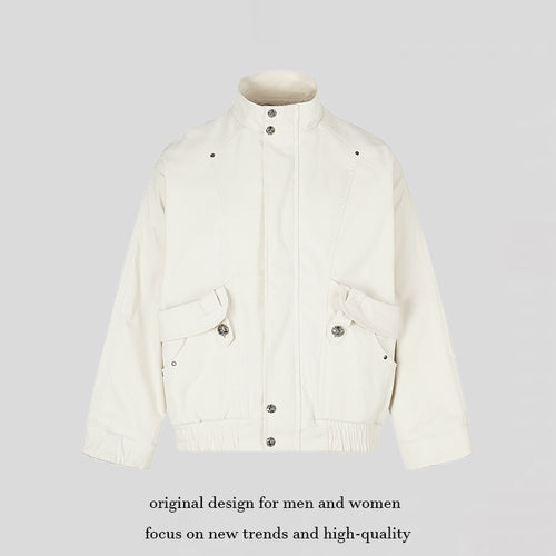 Damen Leichte Oversize-Fieldjacke mit Stehkragen, Druckknopfleiste und aufgesetzten Klappentaschen Echoarchiv