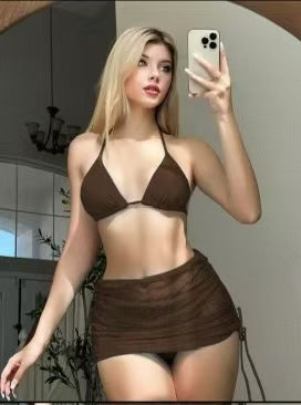 Damen Bikini-Set mit verstellbaren Trägern und transparentem Wickelrock Echo Archiv