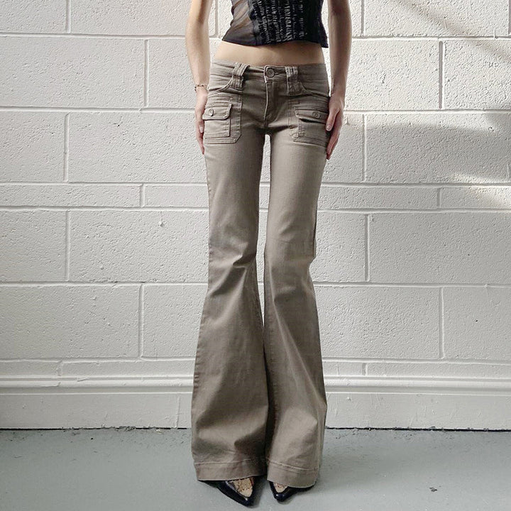 Damen Flared Cargo-Hose mit modischem Schnitt und praktischen Taschen Echo Archiv