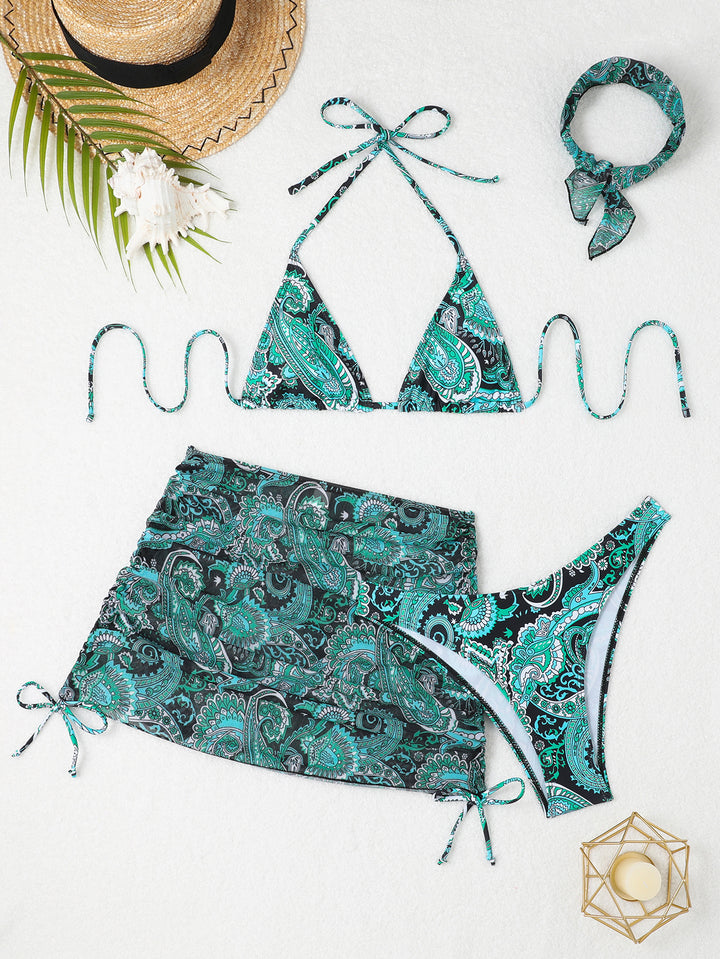 Damen Bikini-Set mit verstellbaren Trägern und modischer Wickelrock Echo Archiv