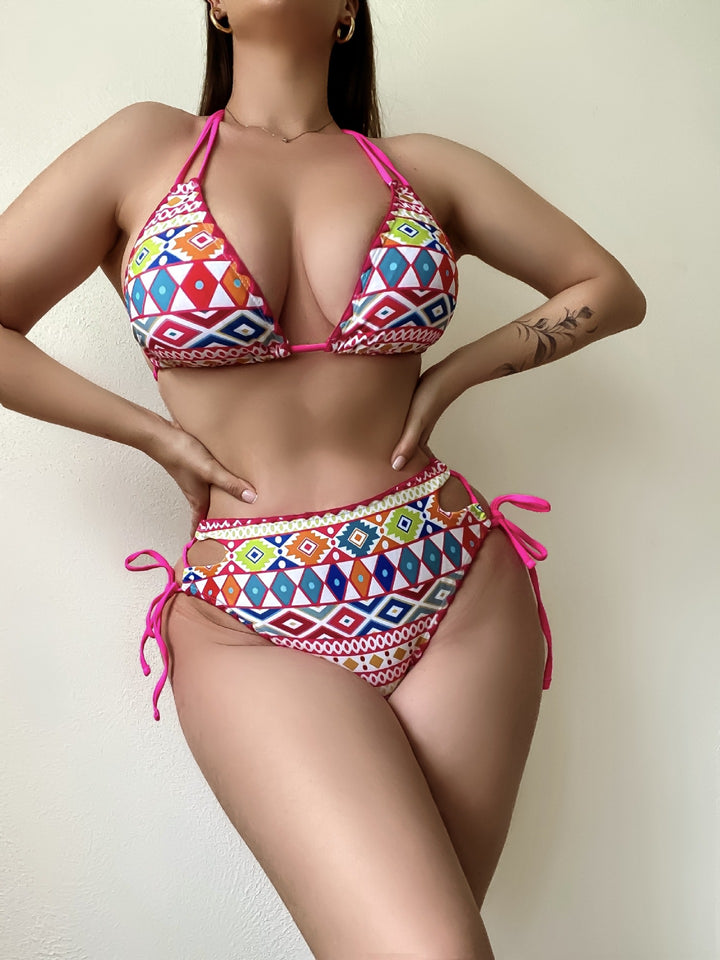 Damen Triangel-Bikini mit modernem Ethno-Druck Echo Archiv