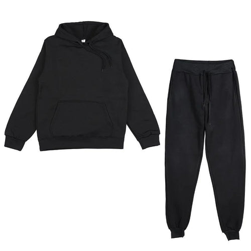 Unisex weiches Lounge-Set mit Oversize-Hoodie, taillenhoher Jogginghose und geripptem Knöchelabschluss Echo Archiv