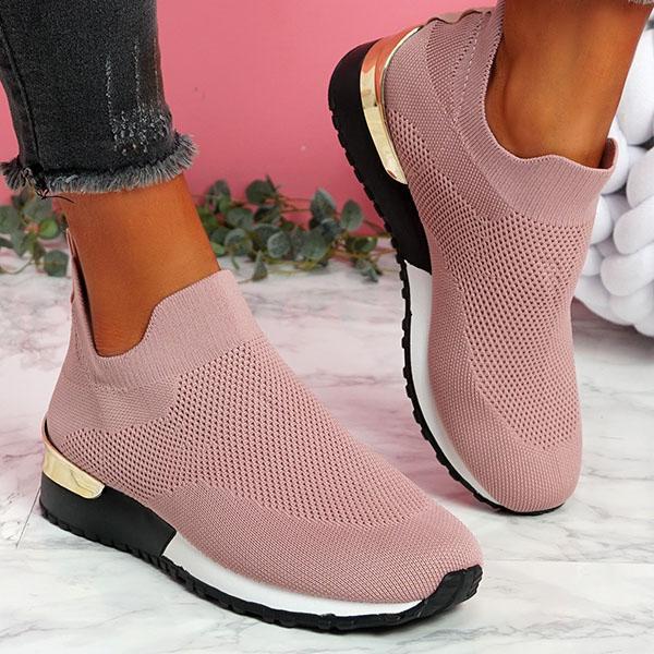 Damen Sockensneaker mit gestricktem Obermaterial und Keilsohle Echoarchiv