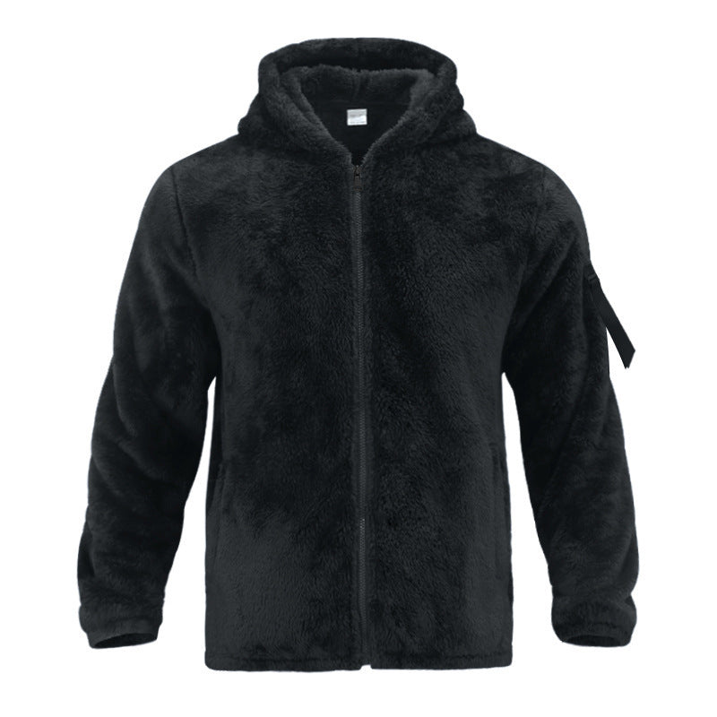 Herren Kuschelige Fleecejacke mit Kapuze und praktischen Reißverschlüssen Echoarchiv
