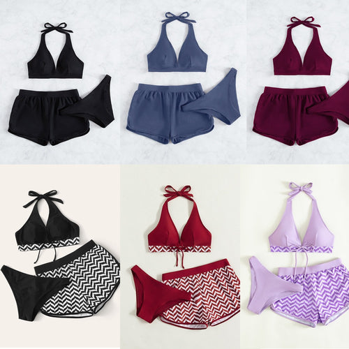 Damen Sport-Bikini-Set mit hoch geschnittenem Oberteil und komfortablen Shorts Echo Archiv