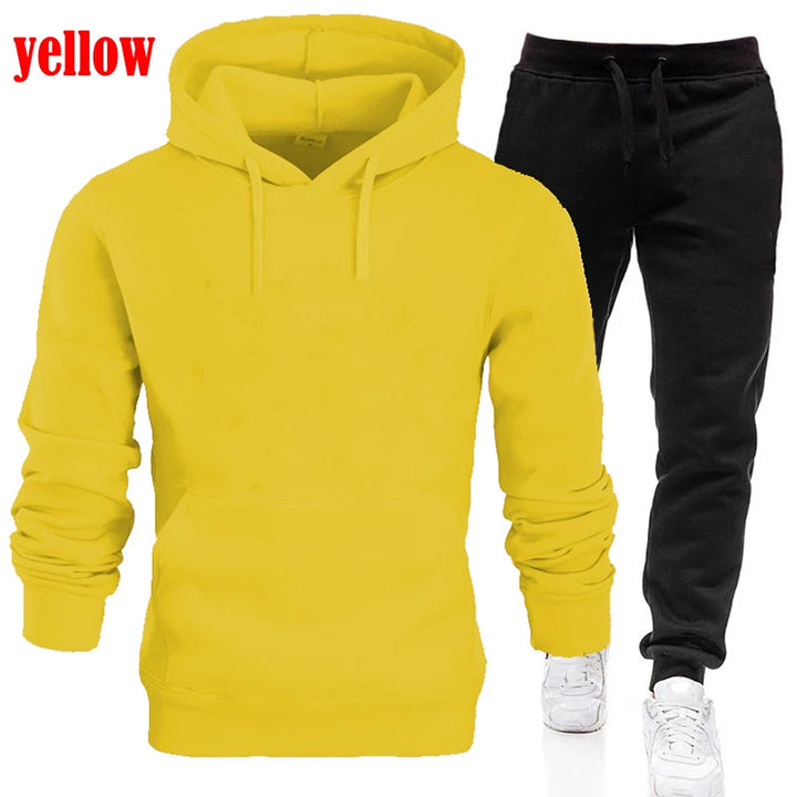 Herren gemütlicher Kapuzenpullover und Jogginghose Set Echoarchiv