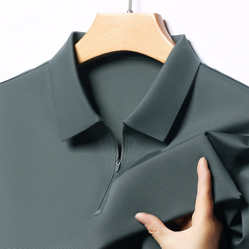 Herren Poloshirt mit modernem Reißverschluss und atmungsaktiven Eigenschaften Echoarchiv