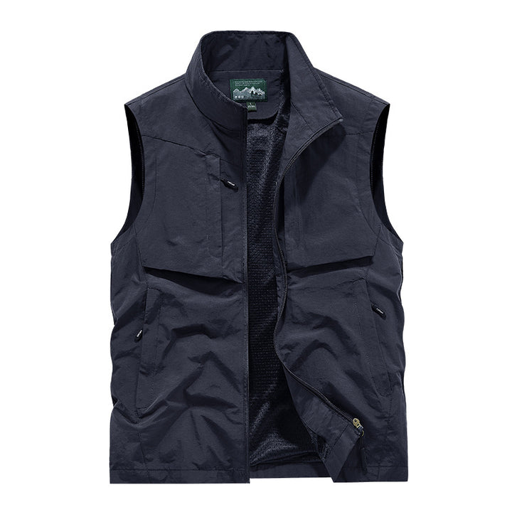 Herren Utility-Outdoorweste mit Mesh-Futter, durchgehendem Reißverschluss und Multifachtaschen Echo Archiv