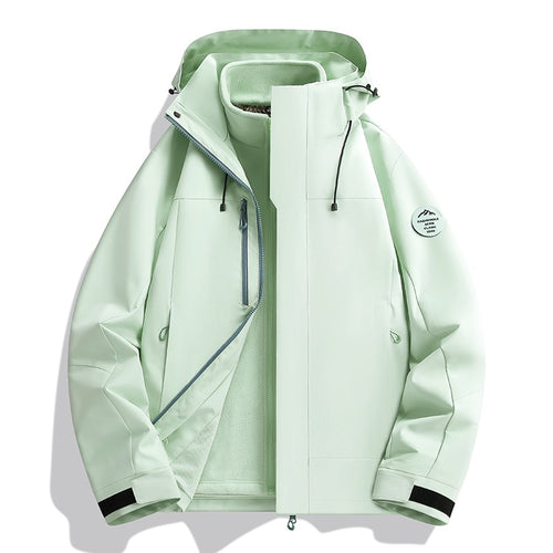 Herren Wetterfeste Softshelljacke mit Fleece‑Innenfutter, verstellbarer Kapuze & Reißverschluss‑Brusttasche Echoarchiv