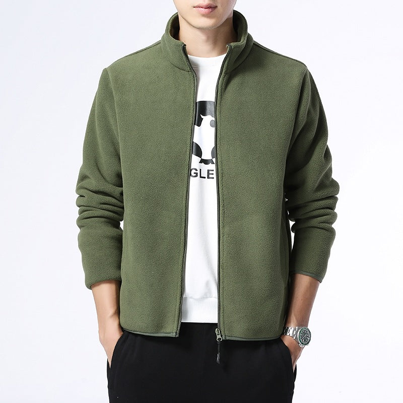 Herren Fleecejacke mit Stehkragen, durchgehendem Reißverschluss & Eingrifftaschen Echoarchiv