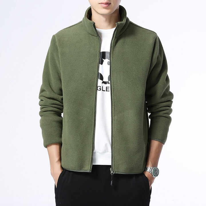 Herren Fleecejacke mit Stehkragen, durchgehendem Reißverschluss & Eingrifftaschen Echoarchiv