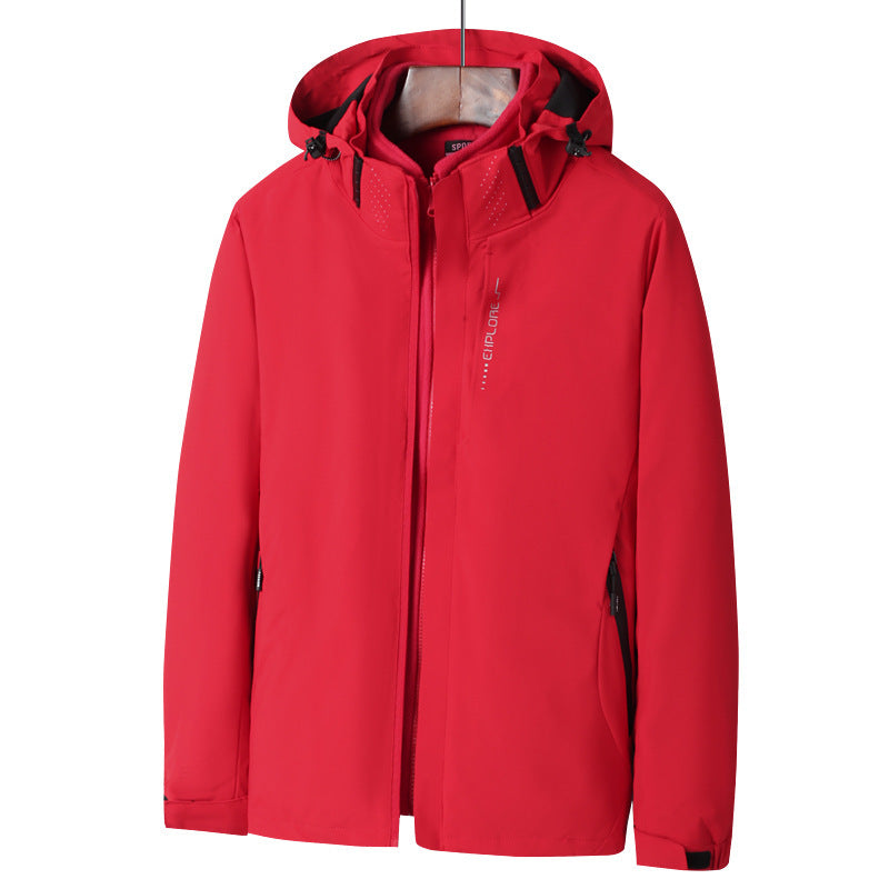 Herren Wind- und wasserabweisende Kapuzenjacke mit ergonomischem Schnitt und verdecktem Reißverschluss Echo Archiv