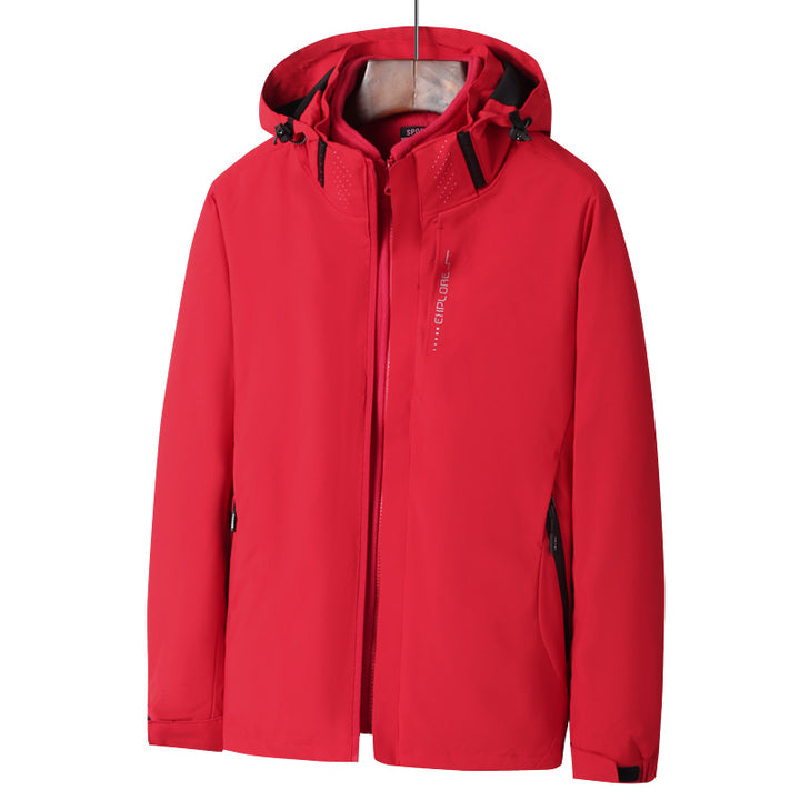 Herren Wind- und wasserabweisende Kapuzenjacke mit ergonomischem Schnitt und verdecktem Reißverschluss Echo Archiv