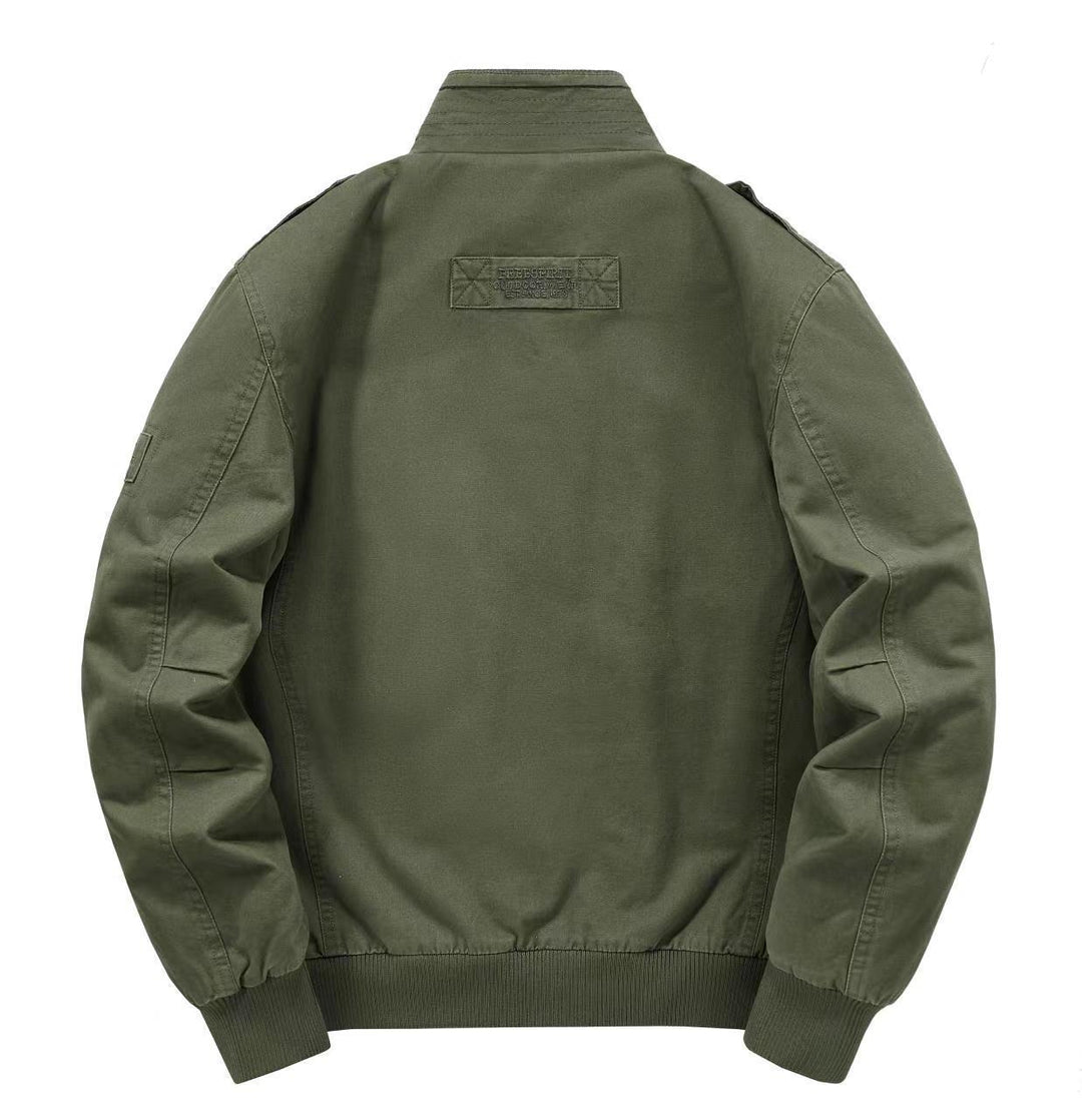 Herren Thermo-Canvasblouson mit durchgehendem Teddyfutter, Rippkragen und Utility‑Pattentaschen Echo Archiv