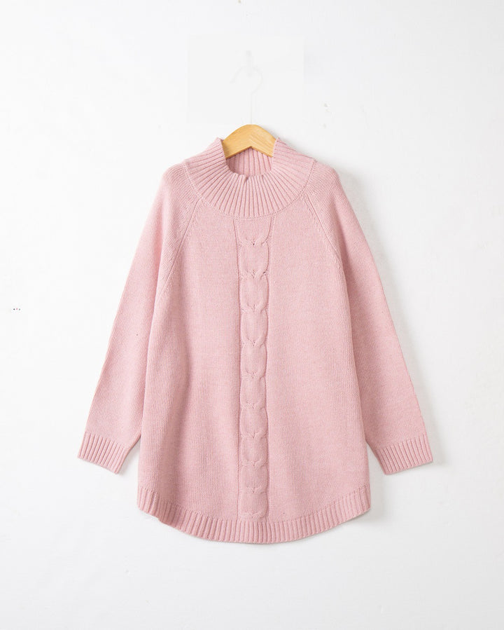 Damen Rollkragenpullover mit Zopfmuster und Raglanärmeln Echo Archiv