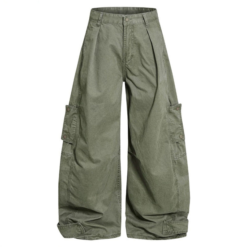 Damen weite Cargo‑Culotte‑Hose mit hoher Taille, Ballon‑Bein und aufgesetzten Klappentaschen Echoarchiv
