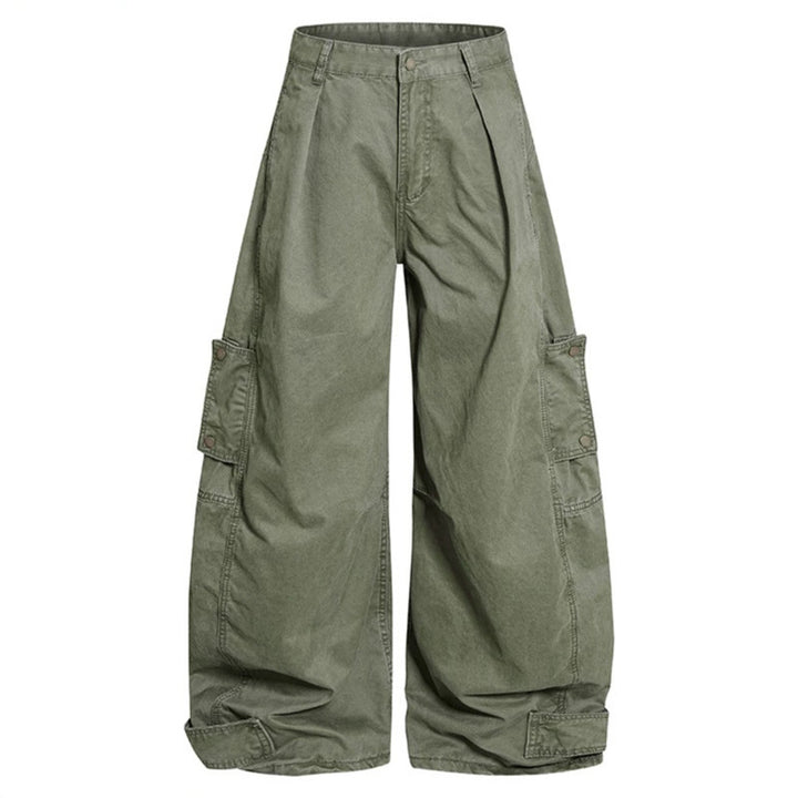 Damen weite Cargo‑Culotte‑Hose mit hoher Taille, Ballon‑Bein und aufgesetzten Klappentaschen Echoarchiv