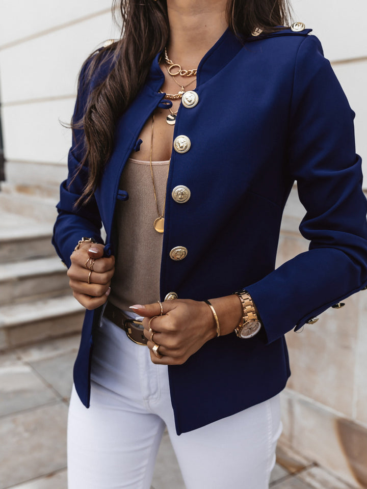 Damen nan militärischer Blazer mit Stehkragen und dekorativen Goldknöpfen Echo Archiv