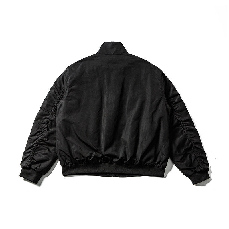 Herren Leichte Bomberjacke im minimalistischen Satin-Look mit Stehkragen und elastischem Saum Echoarchiv