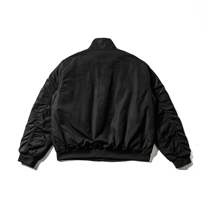 Herren Leichte Bomberjacke im minimalistischen Satin-Look mit Stehkragen und elastischem Saum Echoarchiv