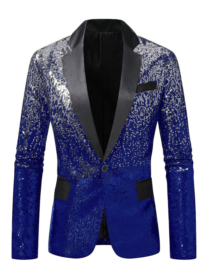 Herren eleganter Pailletten-Anzugblazer mit luxuriösen Akzenten Echoarchiv
