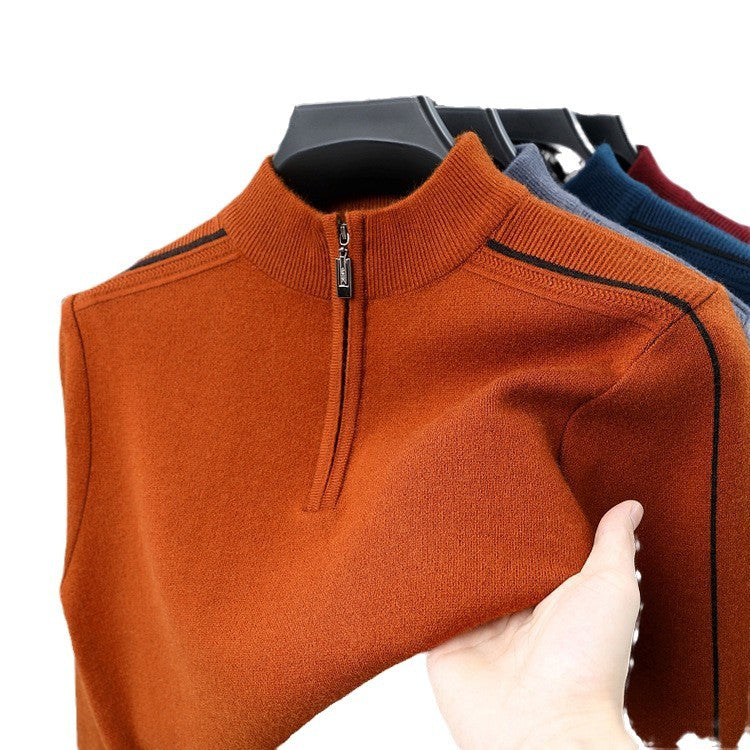 Herren Fleece-Pullover mit moderne Stehkragen und halbem Reißverschluss Echoarchiv
