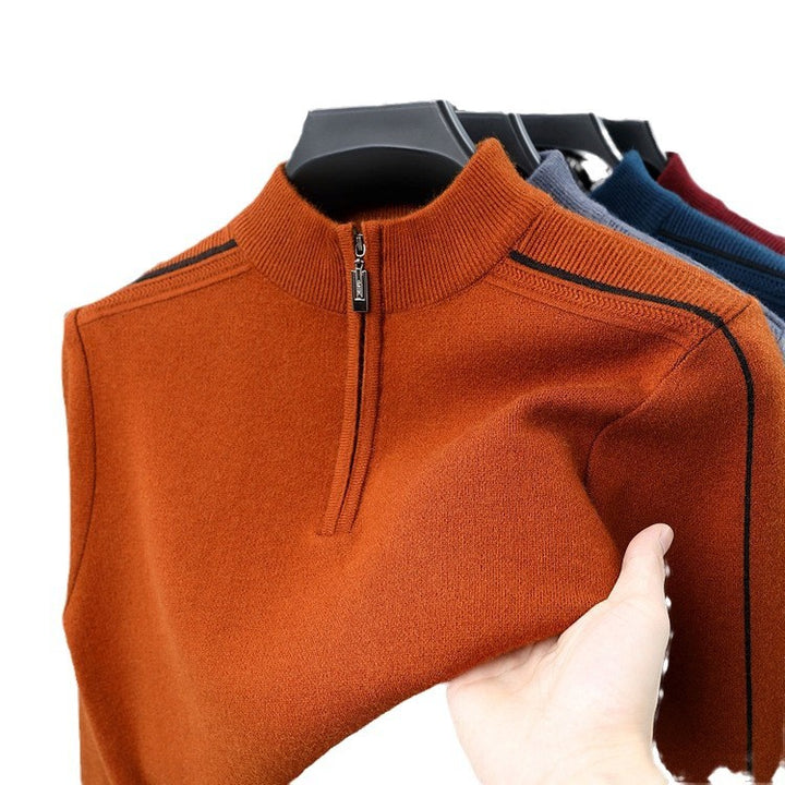 Herren Fleece-Pullover mit moderne Stehkragen und halbem Reißverschluss Echoarchiv