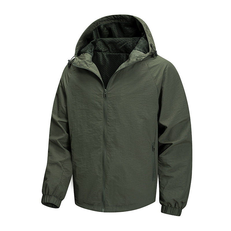 Herren Leichte Übergangsjacke mit Kapuze und atmungsaktiven Einsätzen Echo Archiv