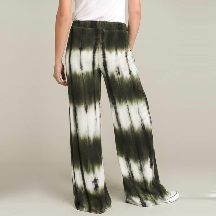 Damen Weite Stoffhose mit einzigartigem Batikdesign Echo Archiv