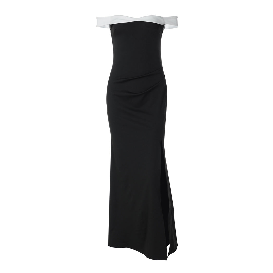 Damen Elegantes Maxikleid mit schulterfreiem Design und seitlichem Schlitz Echo Archiv