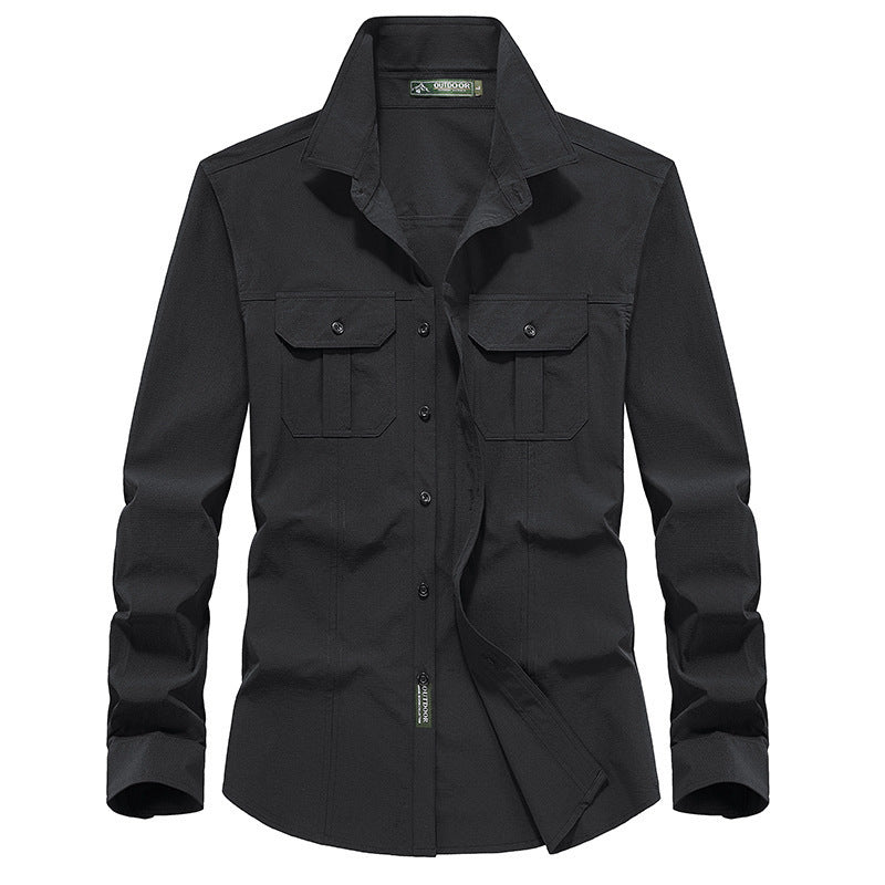 Herren Leichtes Utility-Overshirt aus Baumwollmix mit Brustklappen und entspannter Passform Echo Archiv