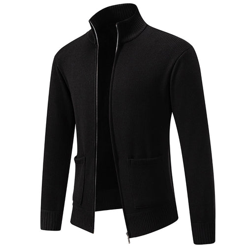 Herren Strickjacke mit modernem Reißverschluss und praktischen Taschen Echoarchiv