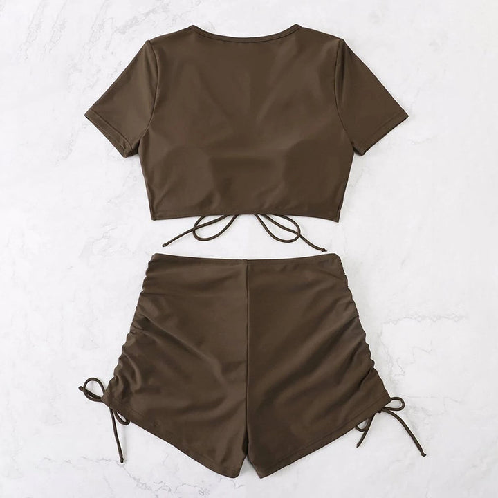Damen Crop-Top Bikini-Set mit verstellbaren Rüschen Echo Archiv