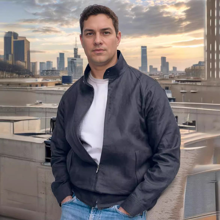 Herren leichte Steppjacke mit hohem Kragen und praktischen Taschen Echoarchiv