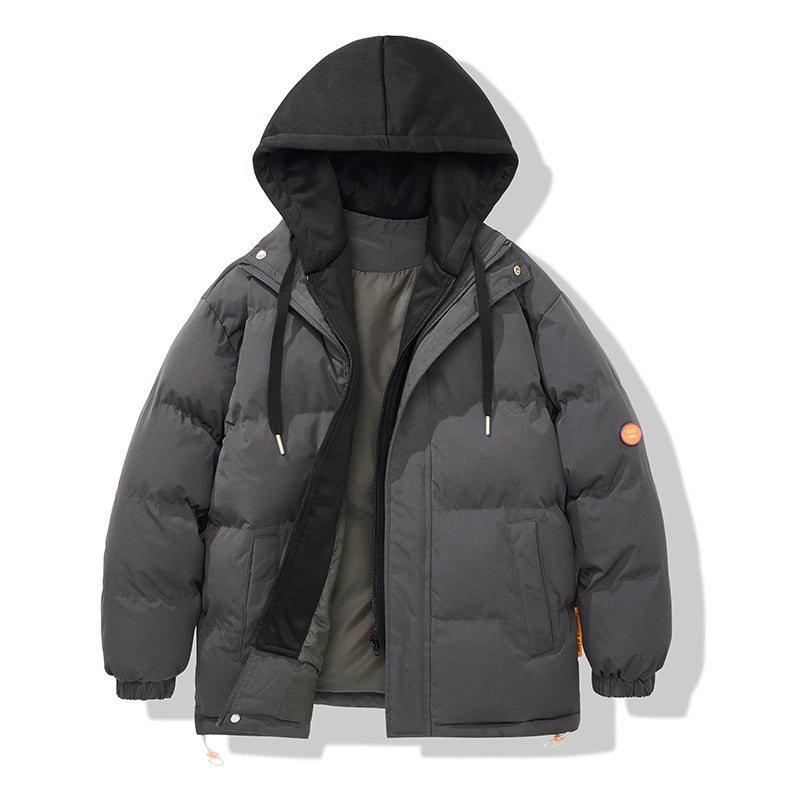 Herren oversized Steppjacke mit zwei Lagen und integrierter kontrastfarbener Kapuzeninnjacke sowie thermischer Isolierung – Marzano