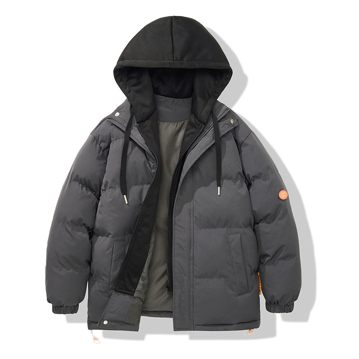Herren oversized Steppjacke mit zwei Lagen und integrierter kontrastfarbener Kapuzeninnjacke sowie thermischer Isolierung – Marzano