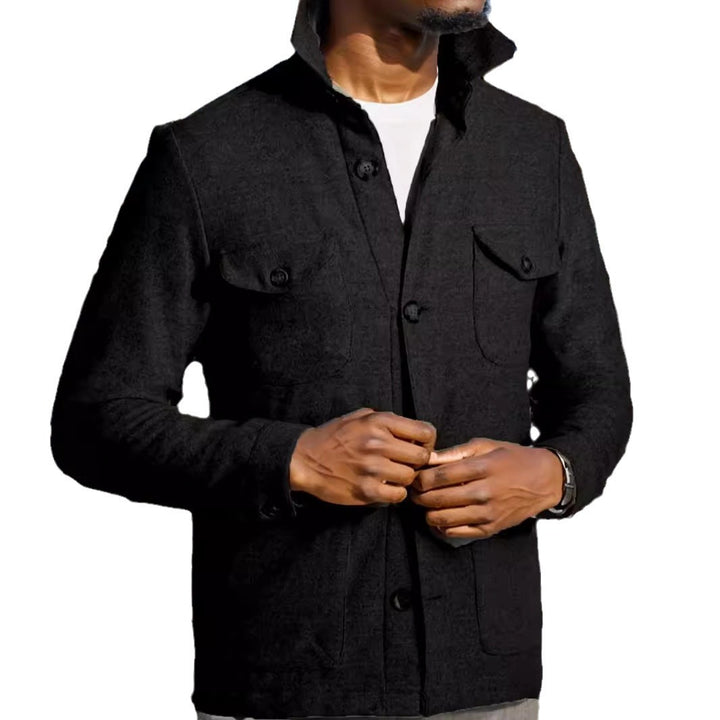 Herren modische Utilityjacke mit praktischen Taschen und elegantem Stehkragen Echoarchiv